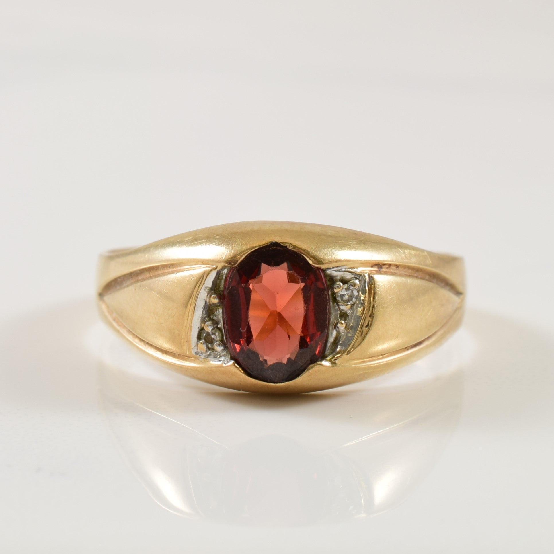 Garnet & Diamond Ring | 1.50ct, 0.01ctw | SZ 11.75 |