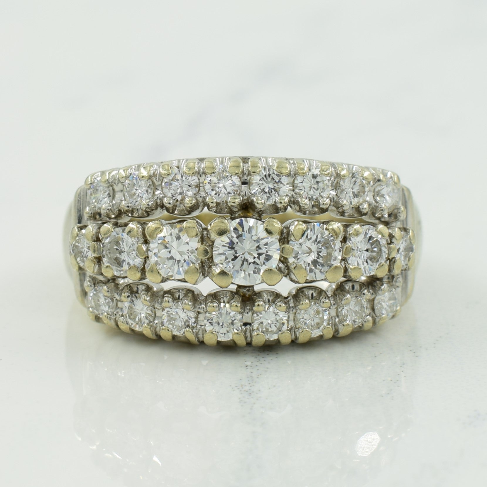 Three Row Diamond Ring | 0.86ctw | SZ 5.75 |