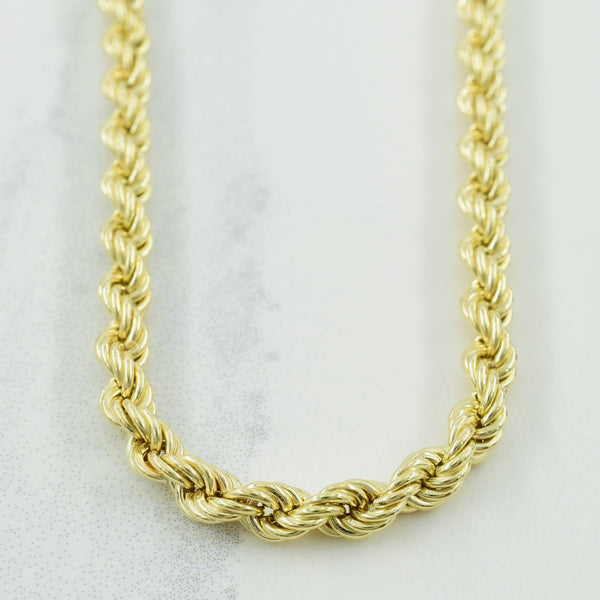 10k Yellow Gold Rope Chain | 20.5