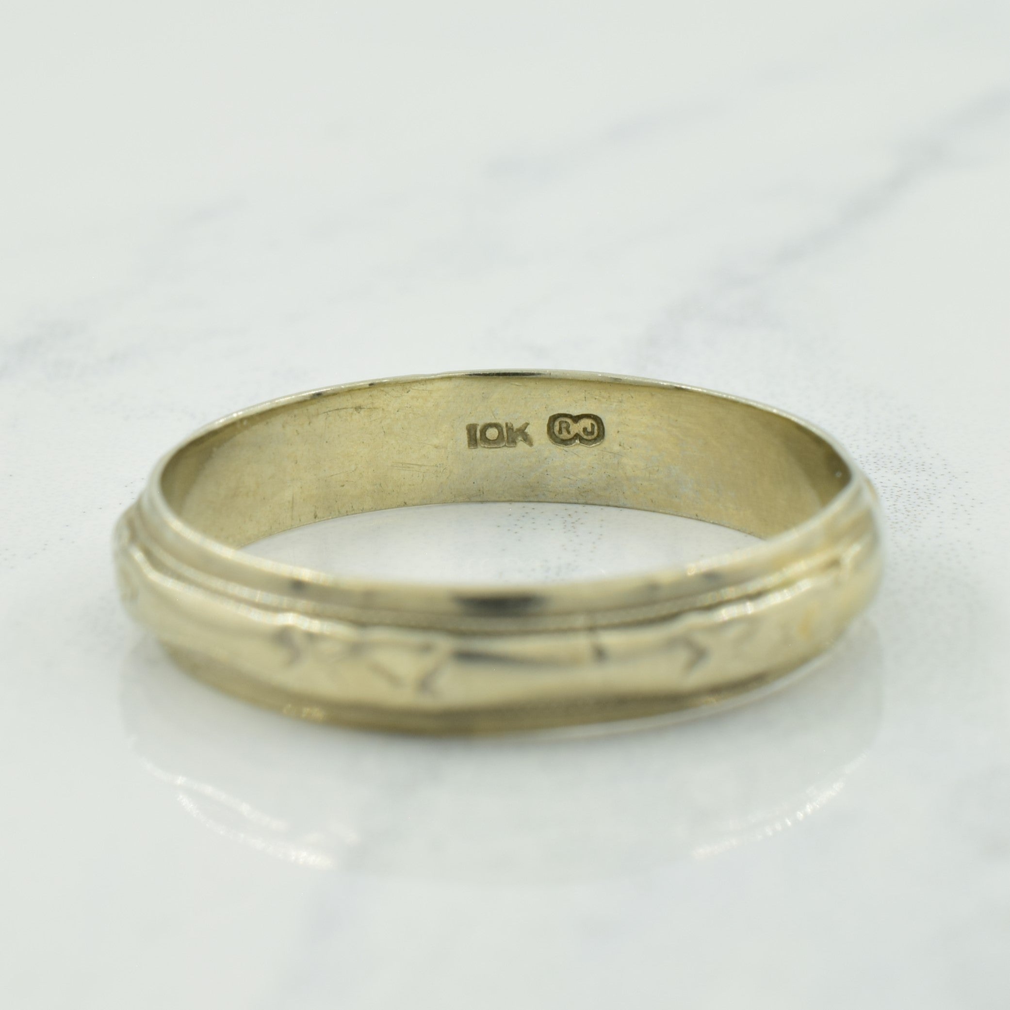 Bague en or blanc 10 carats | Taille 11,5 | 