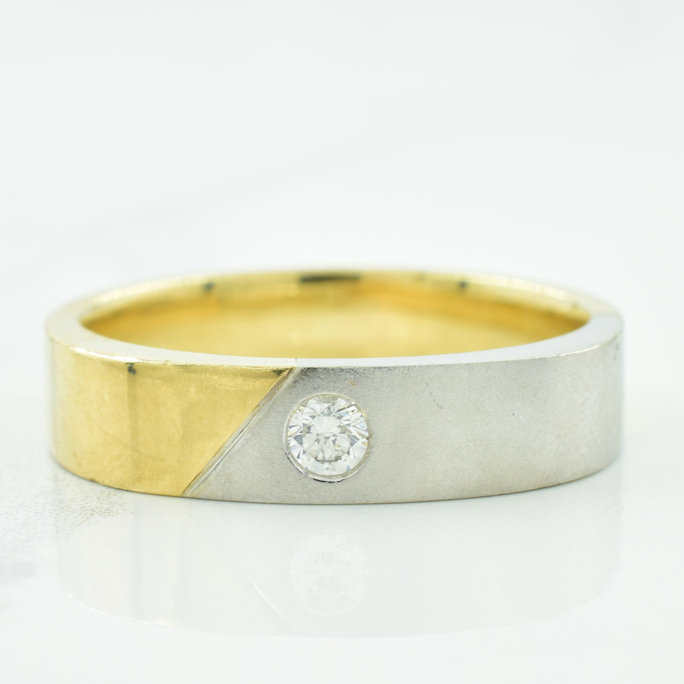 Two Tone Solitaire Diamond Ring | 0.14ct | SZ 12 |