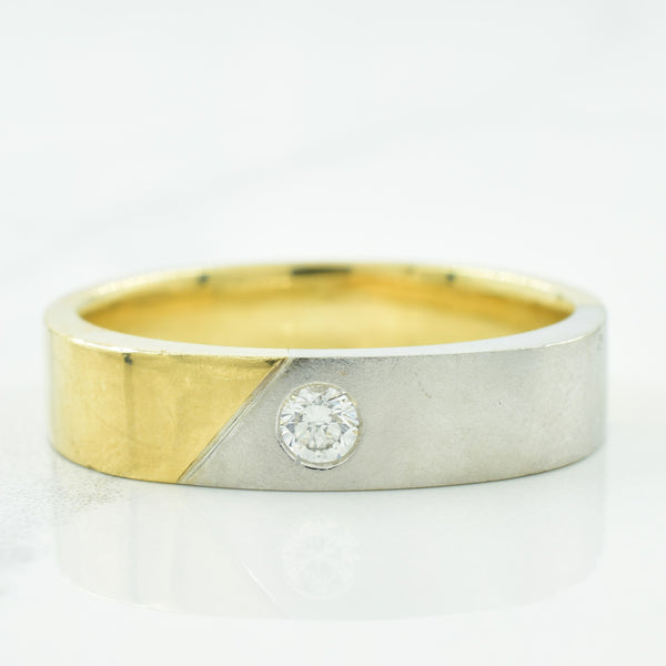 Two Tone Solitaire Diamond Ring | 0.14ct | SZ 12 |