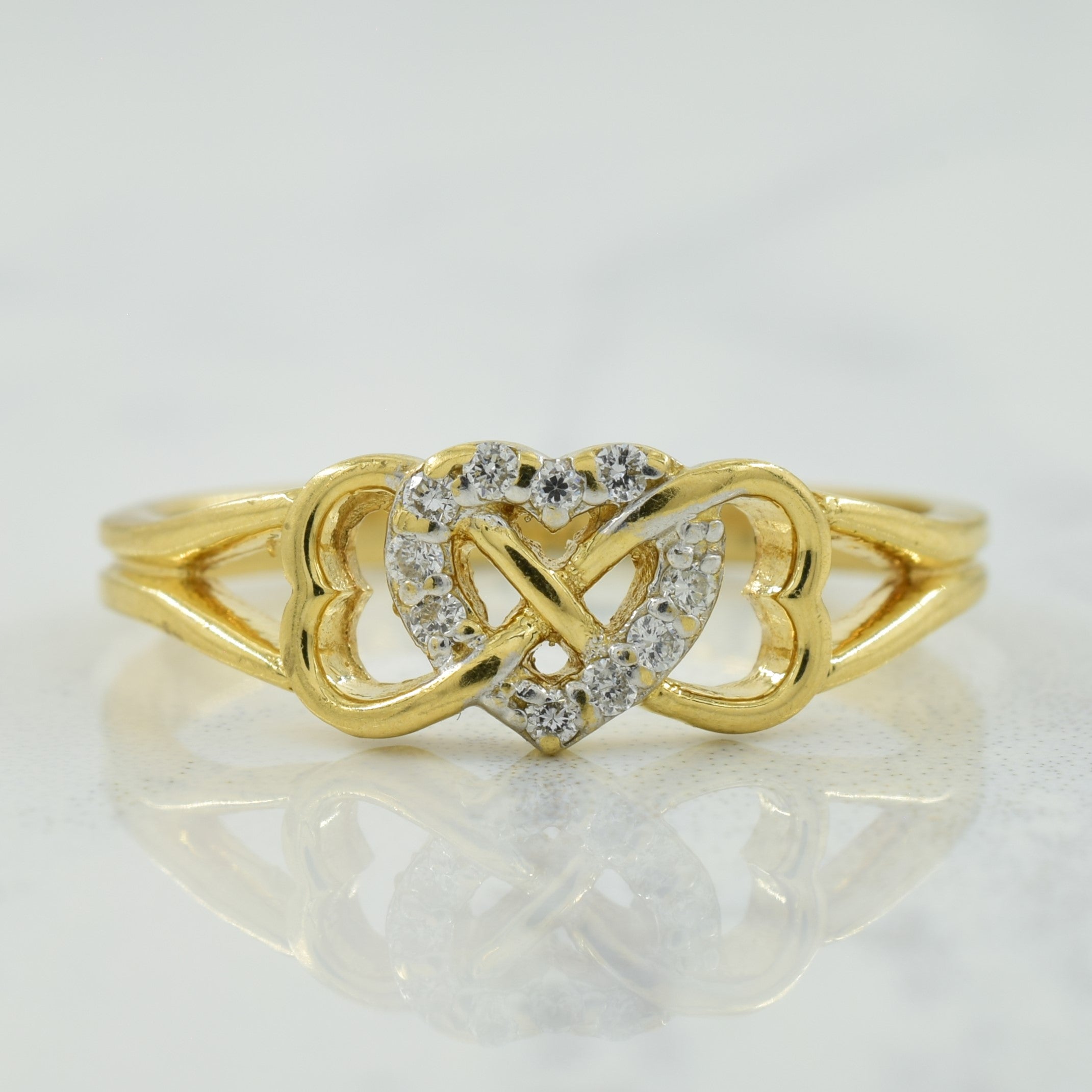 Diamond Heart Ring | 0.09ctw | SZ 9 |