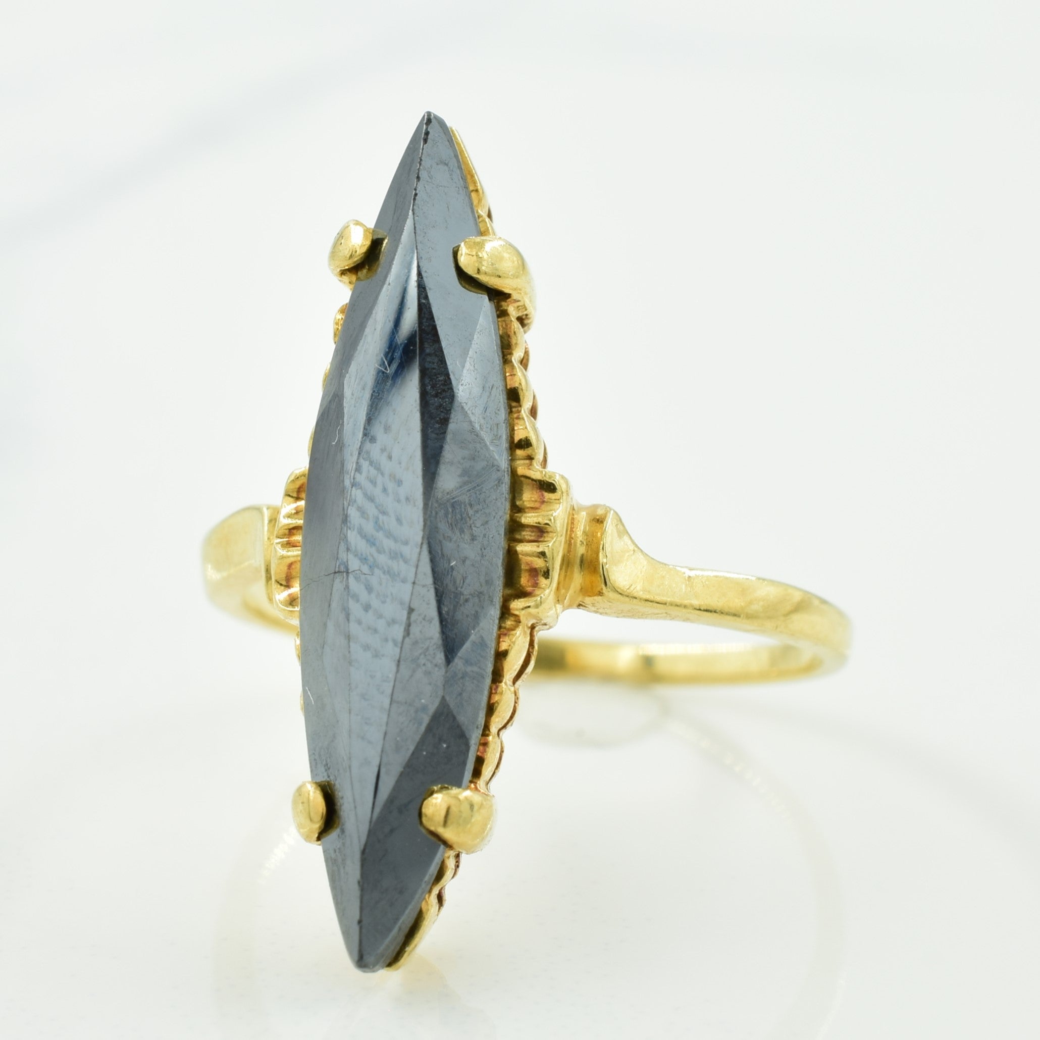 Bague en hématite taille marquise | 4,00 ct | Taille 6,75 | 