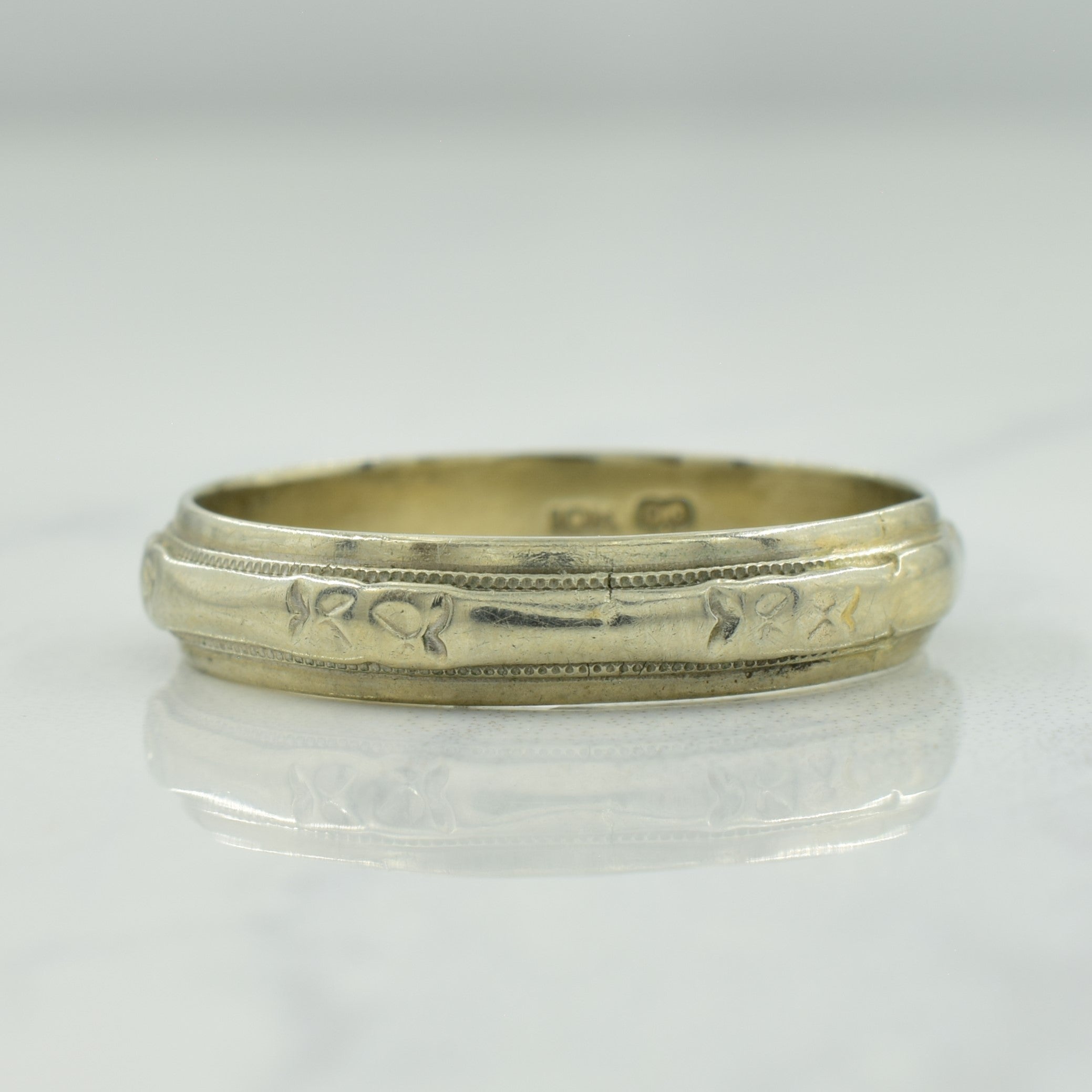 Bague en or blanc 10 carats | Taille 11,5 | 