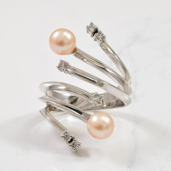 Pink Pearl & Diamond Ring | 3.00ctw, 0.15ctw | SZ 7.25 |