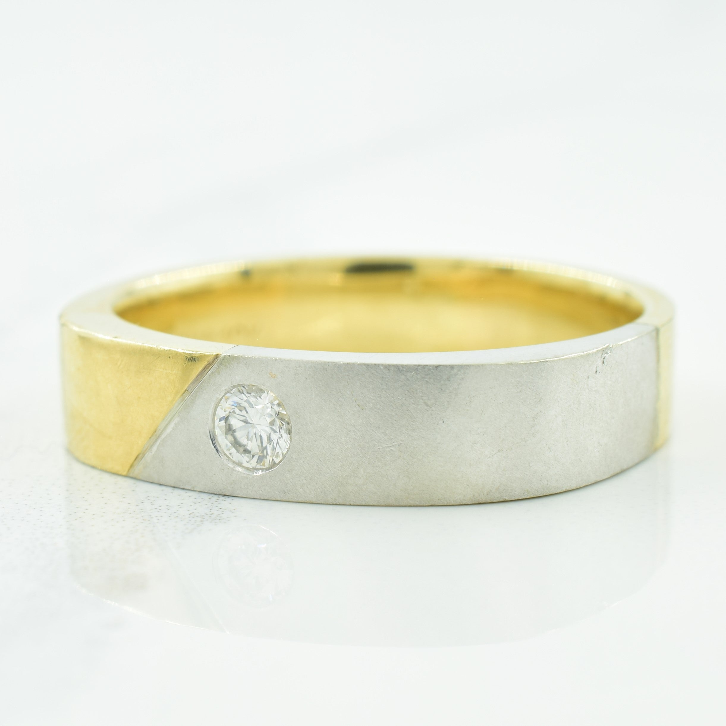 Two Tone Solitaire Diamond Ring | 0.14ct | SZ 12 |