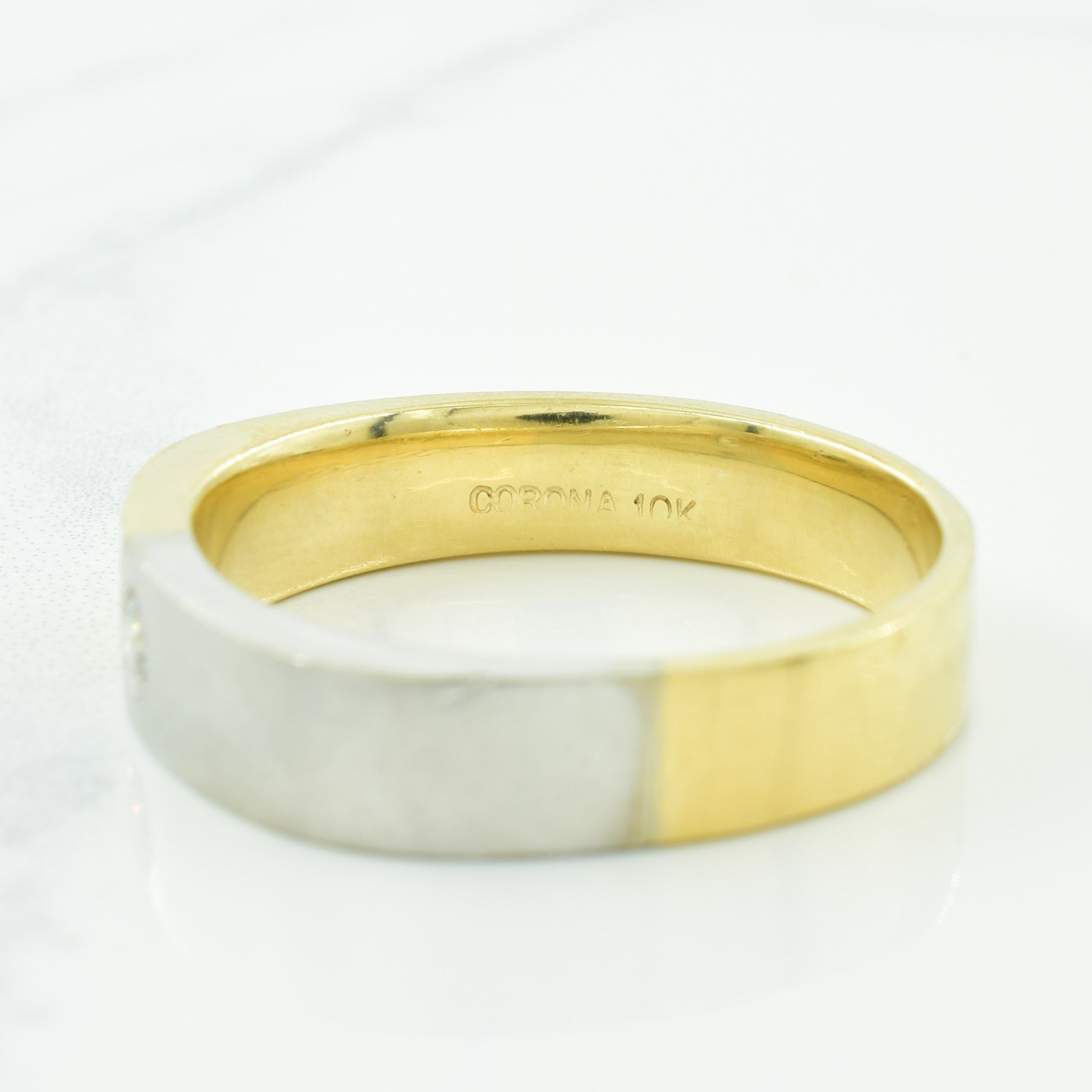 Two Tone Solitaire Diamond Ring | 0.14ct | SZ 12 |