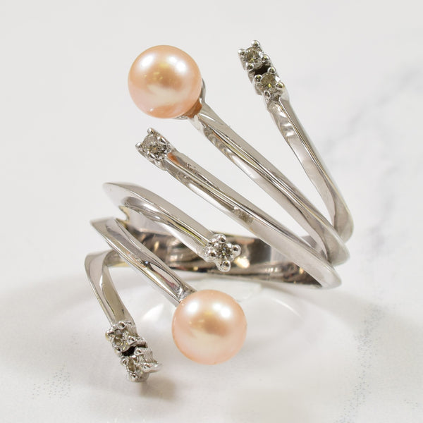 Pink Pearl & Diamond Ring | 3.00ctw, 0.15ctw | SZ 7.25 |