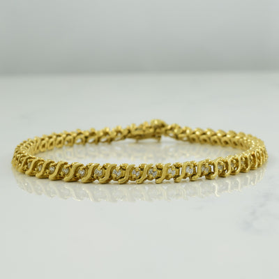 Diamond Tennis 14k Yellow Gold Bracelet | 1.00ctw | 7