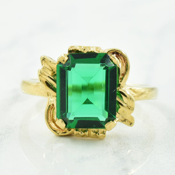 Green Glass (Paste) Ring | 3.50ct | SZ 8 |