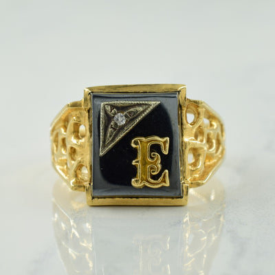 Hematite & Synthetic Spinel Signet Ring | 8.50ctw | SZ 9 |