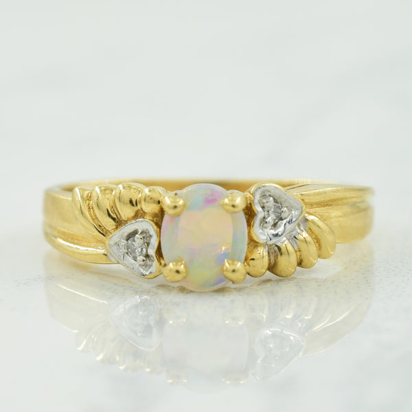 Opal & Diamond Ring | 0.15ct, 0.01ctw | SZ 4.5 |