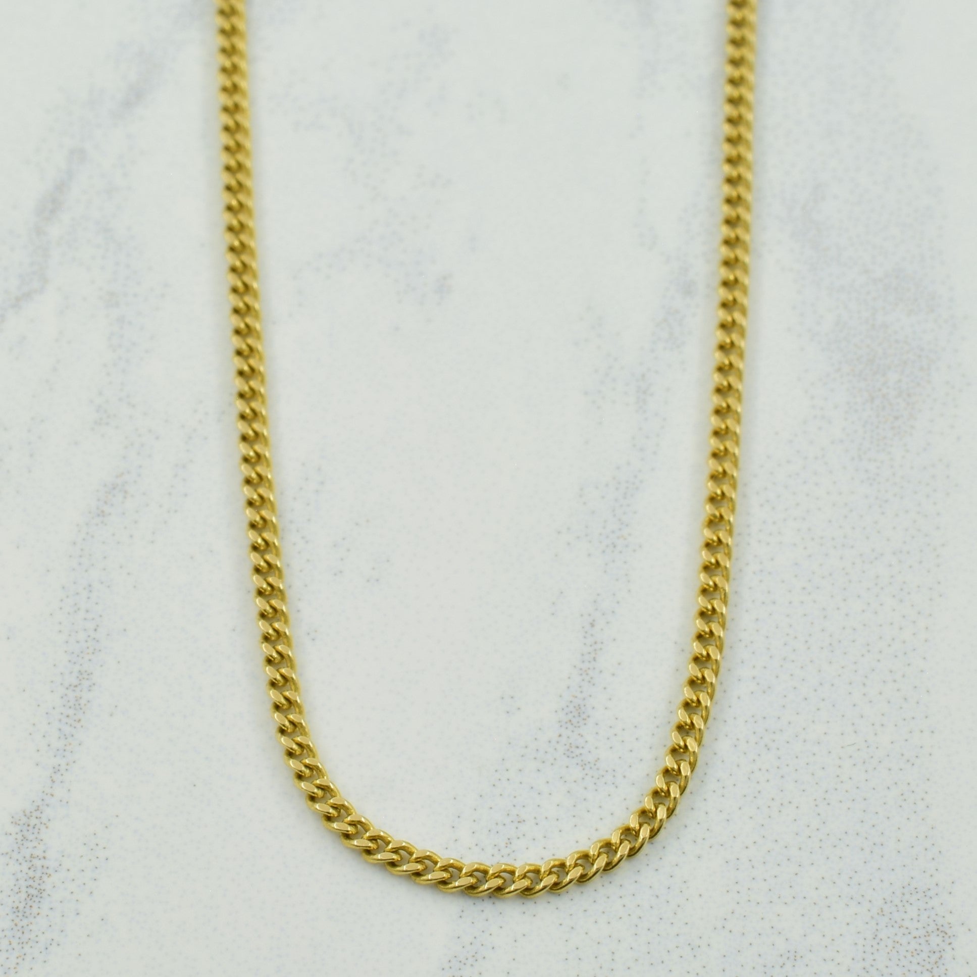 14k Yellow Gold 1968 & Later Italian Hallmark Curb Chain | 15.75