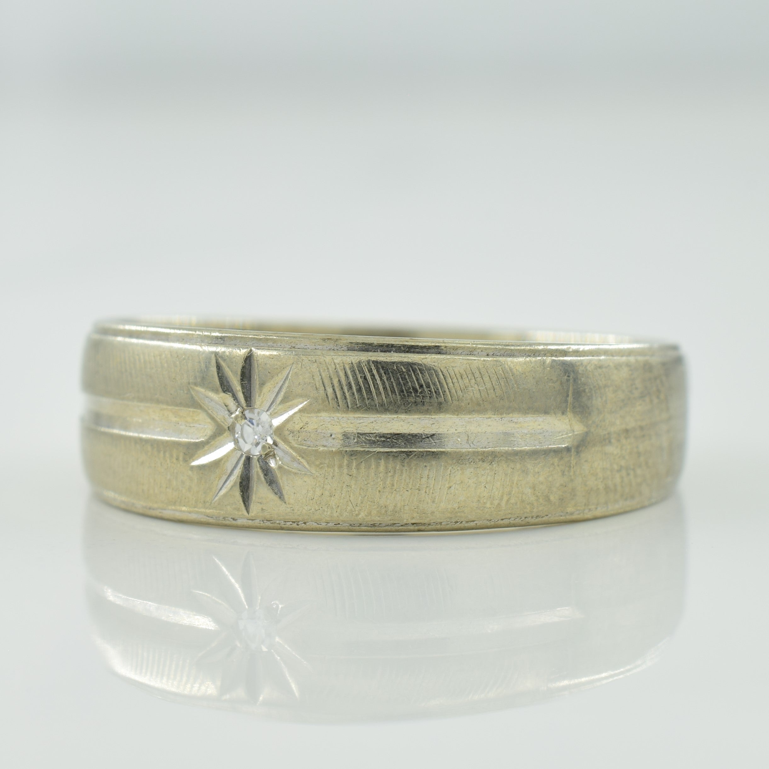 Single Stone Diamond Starburst Ring | 0.02ct | SZ 10.5 |