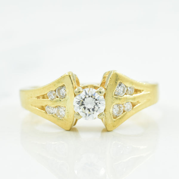Solitaire Diamond with Accents Ring | 0.35ctw | SZ 6.25 |