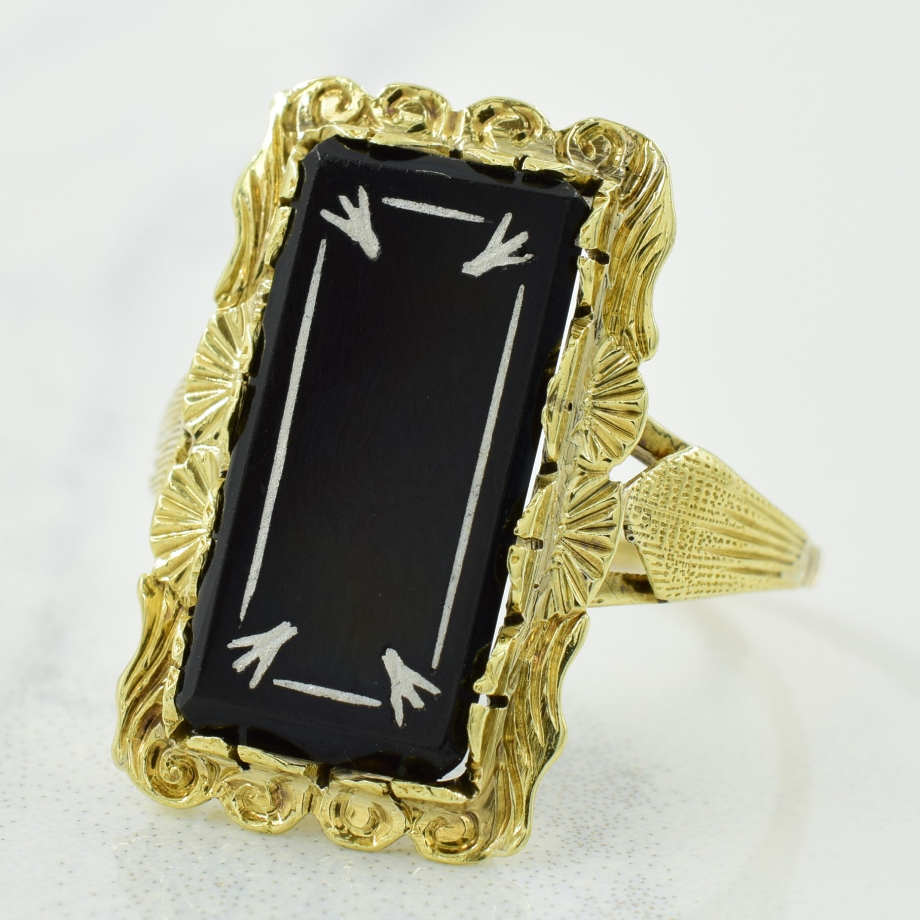 Black Onyx Cocktail Ring | 4.50ct | SZ 6.75 |
