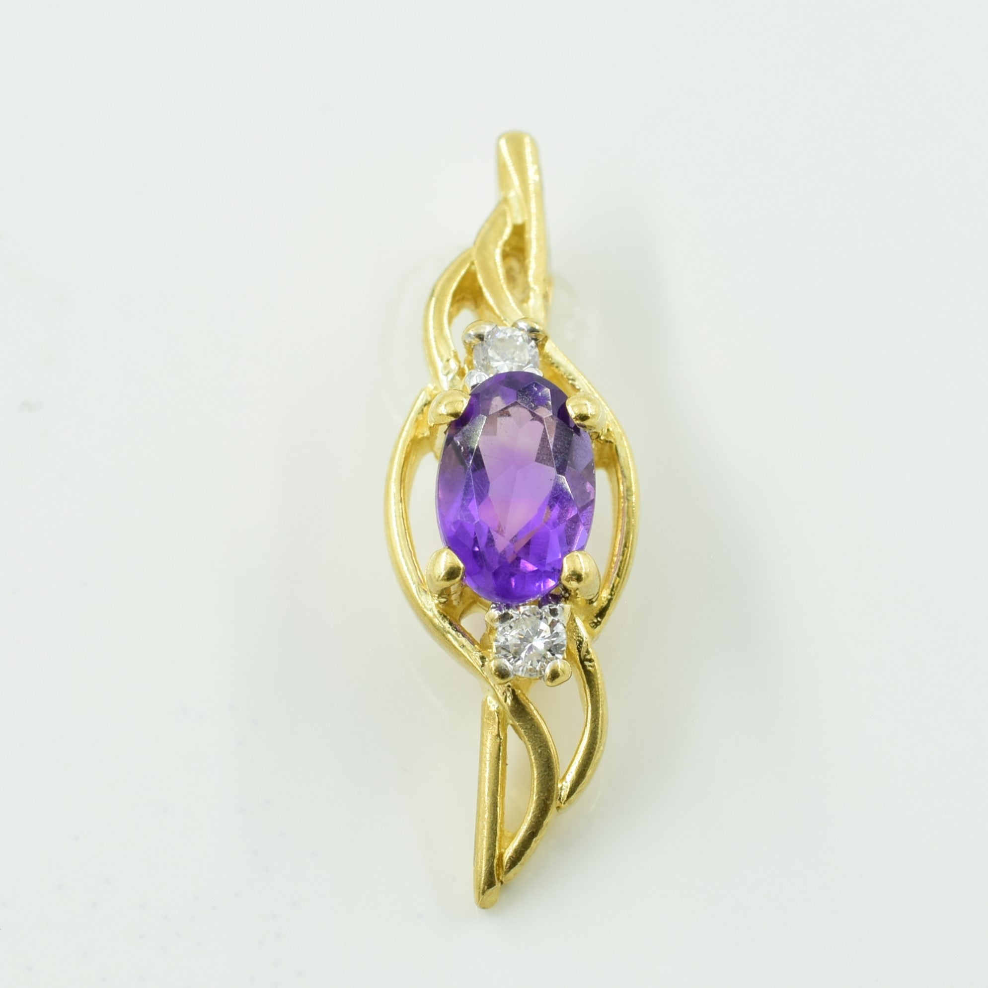 Amethyst & Diamond Pendant | 0.35ct, 0.04ctw |