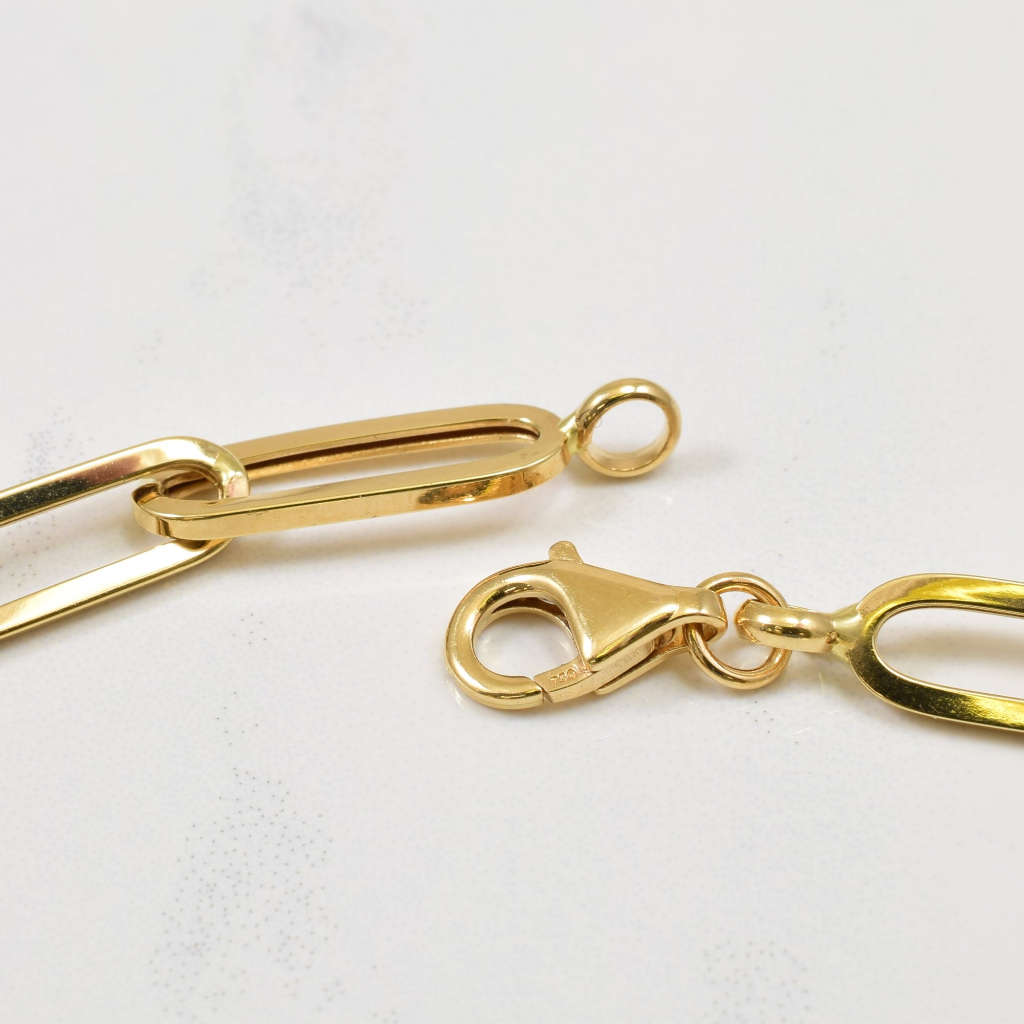 18k Yellow Gold Paperclip Chain | 17.25