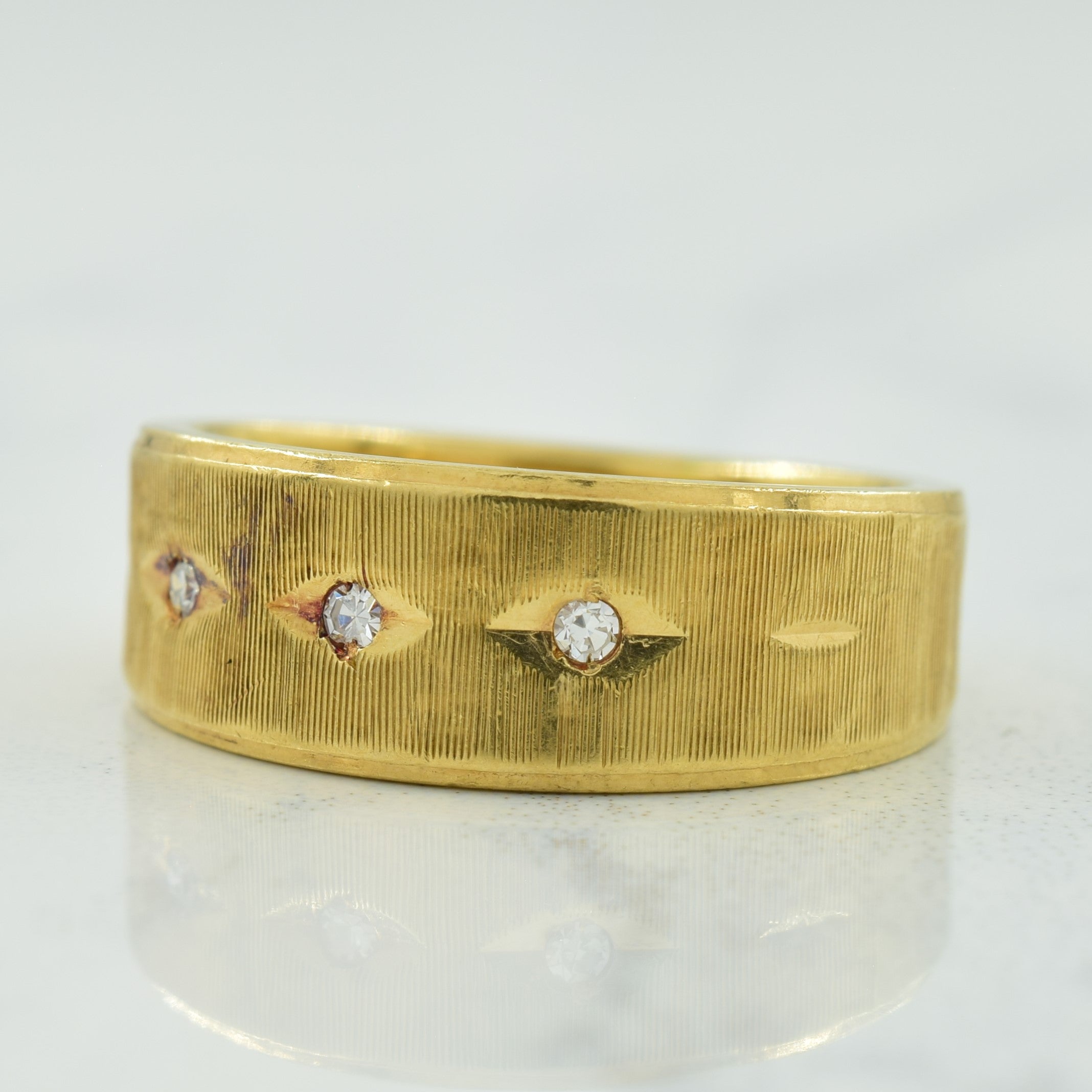Bague trois diamants | 0,03 ct au total | Taille 4,25 | 