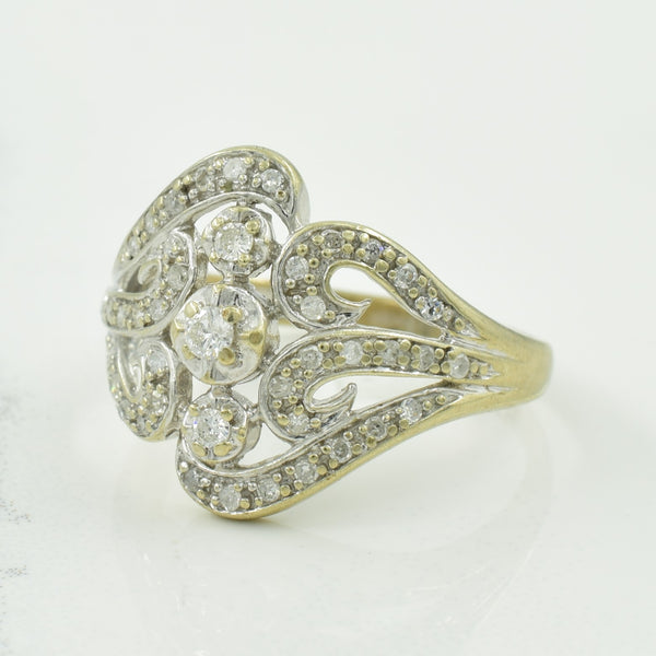 Diamond Bypass Ring | 0.21ctw | SZ 4.25 |