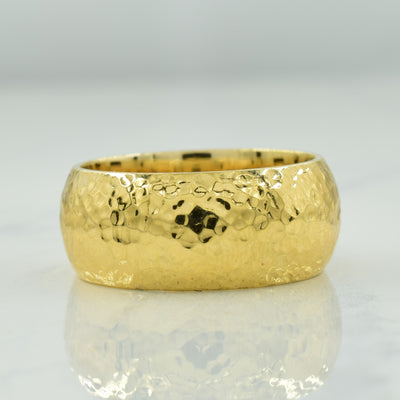 14k Yellow Gold Textured Cigar Band | SZ 10.5 |