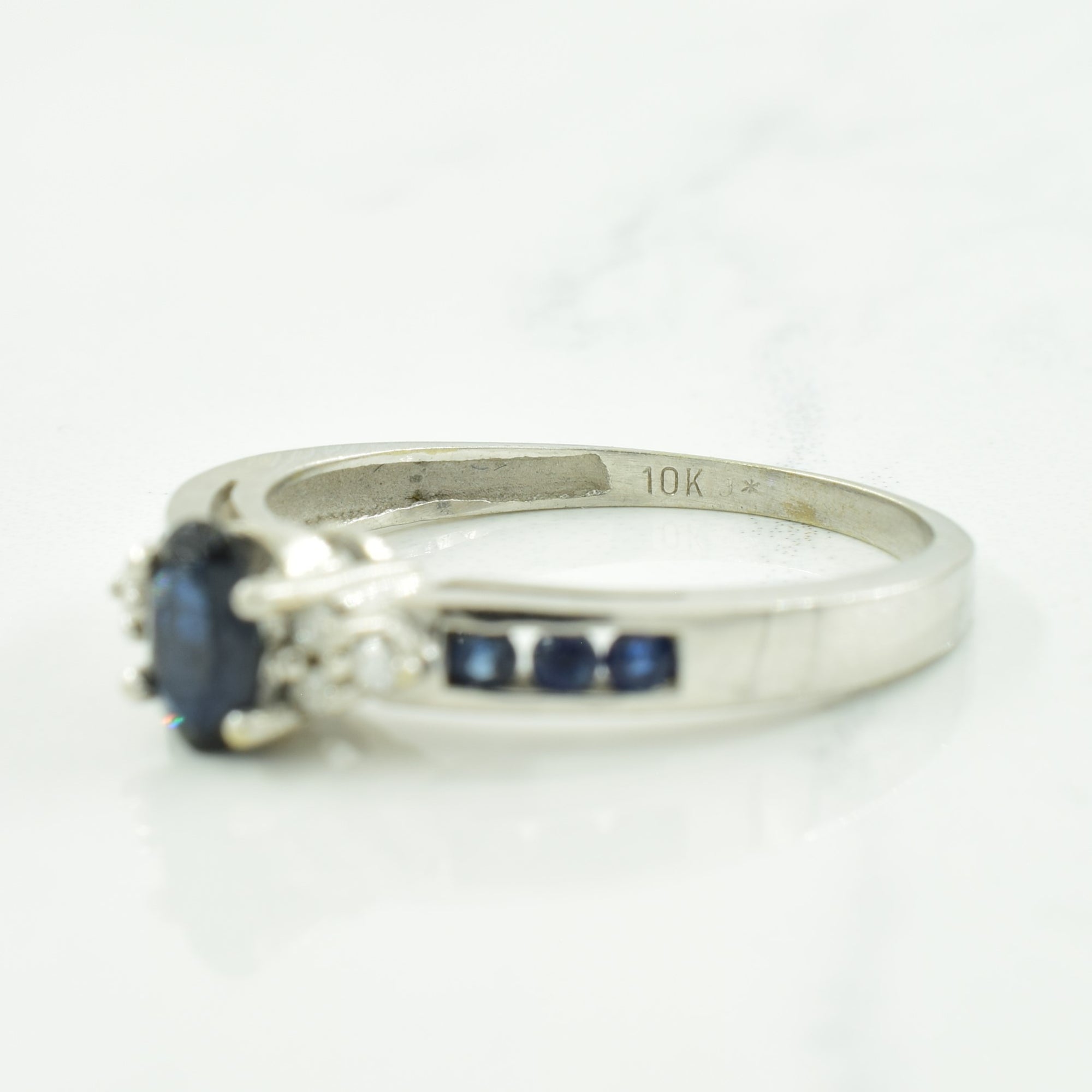 Sapphire & Diamond Cathedral Ring | 0.50ctw, 0.05ctw | SZ 7.25 |