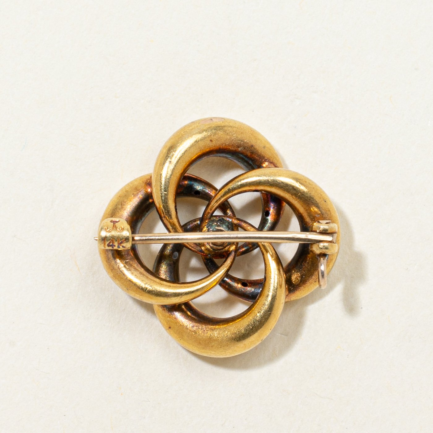 14K Brooch with Diamond Accents