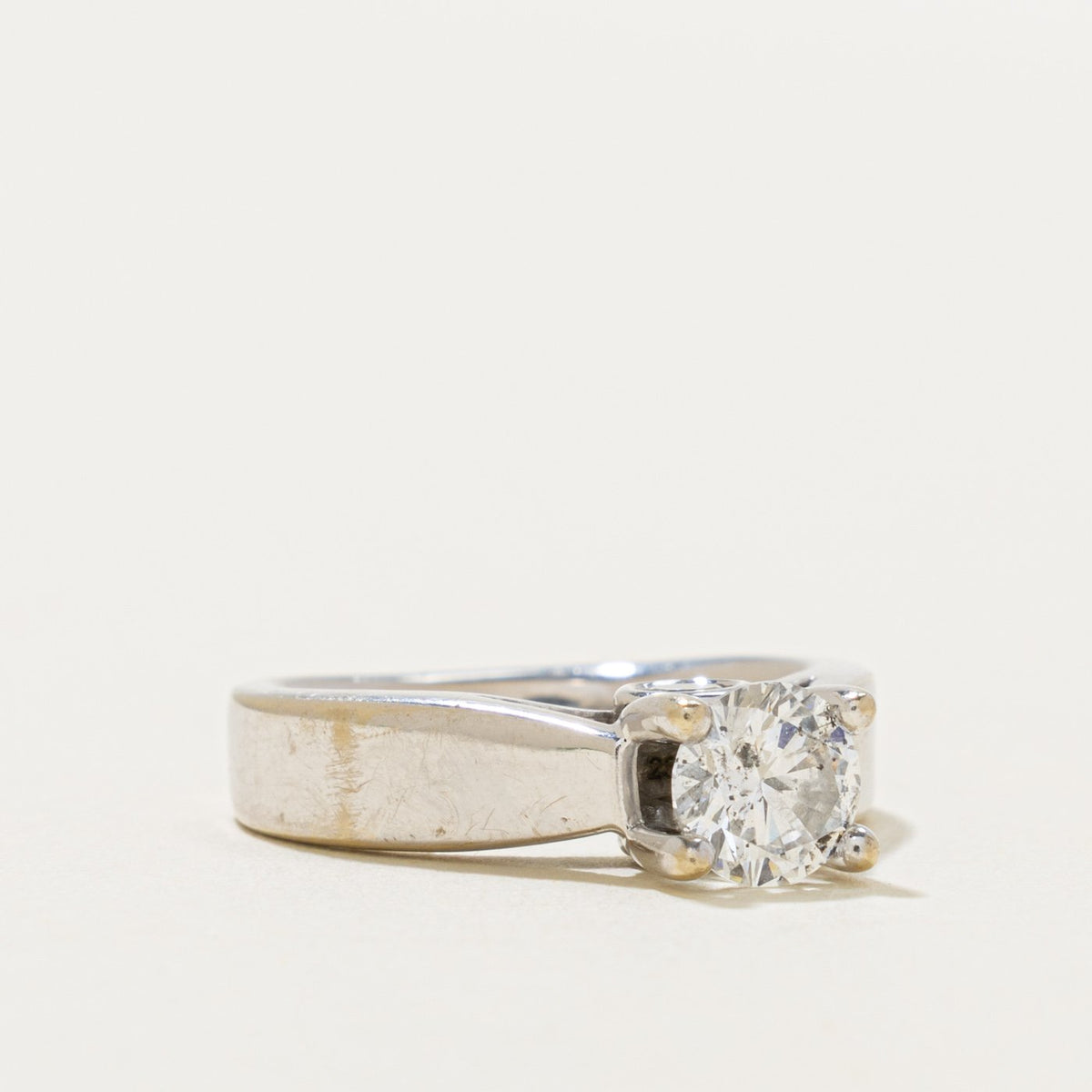 14k Solitaire Diamond Reverse Tapered Ring | 0.70ct I2 D/E, 0.25ctw | SZ 3.5