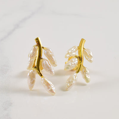 Rice Pearl Stud Earrings | 3.00ctw |