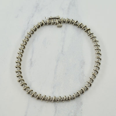 White Gold Diamond Tennis Bracelet | 0.27ctw | 7.25