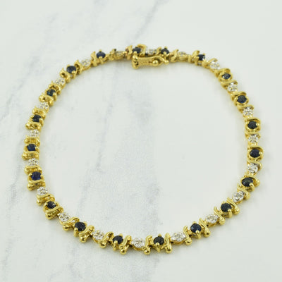 Sapphire & Diamond Bracelet | 1.50ctw, 0.10ctw | 7.75