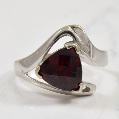 Triangle Cut Garnet Bypass Ring | 3.00ct | SZ 8.75 |