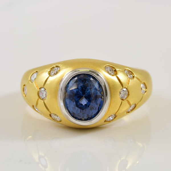 Blue Sapphire & Diamond Ring | 2.50ct, 0.36ctw | SZ 7 |