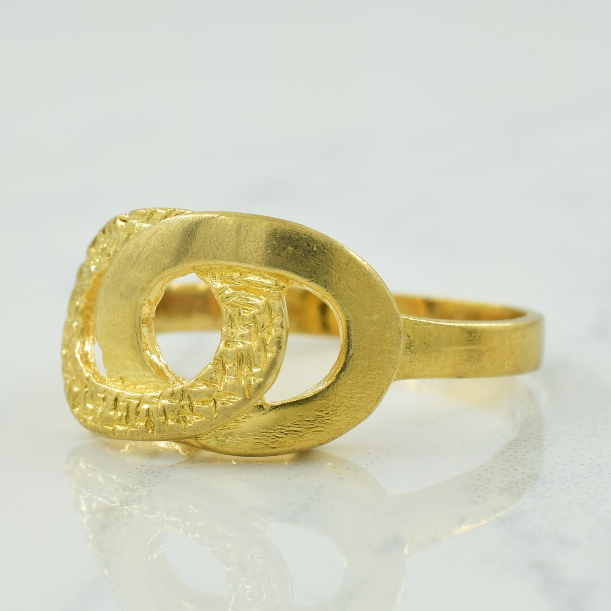 18k Yellow Gold Double Loop Ring | SZ 7.25 |