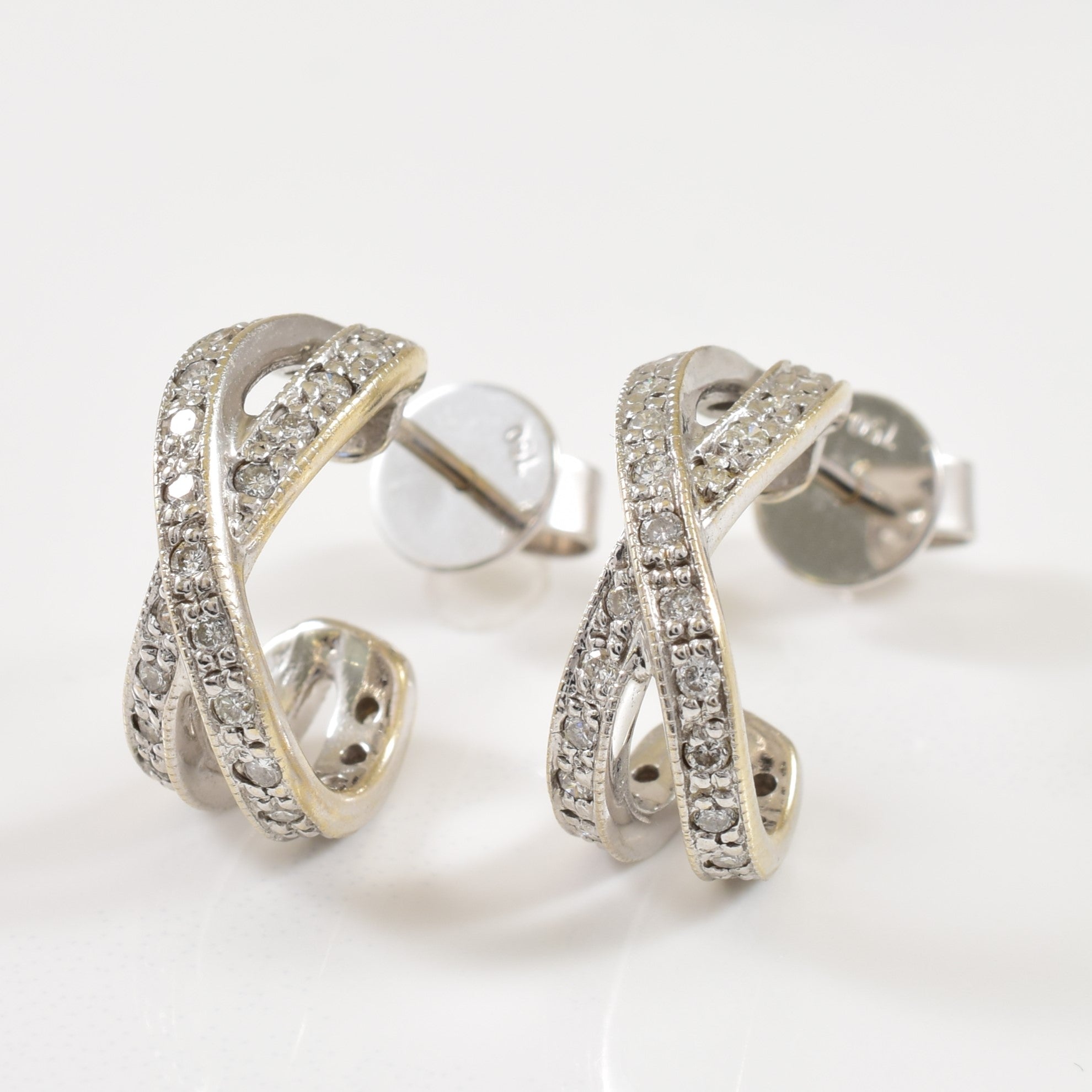 Diamond Ribbon Stud Earrings | 0.27ctw |