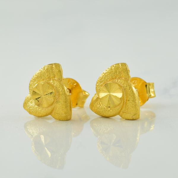 22k Yellow Gold Stud Earrings |