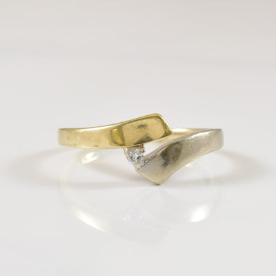 Two Tone Diamond Bypass Ring | 0.02ct | SZ 7 |
