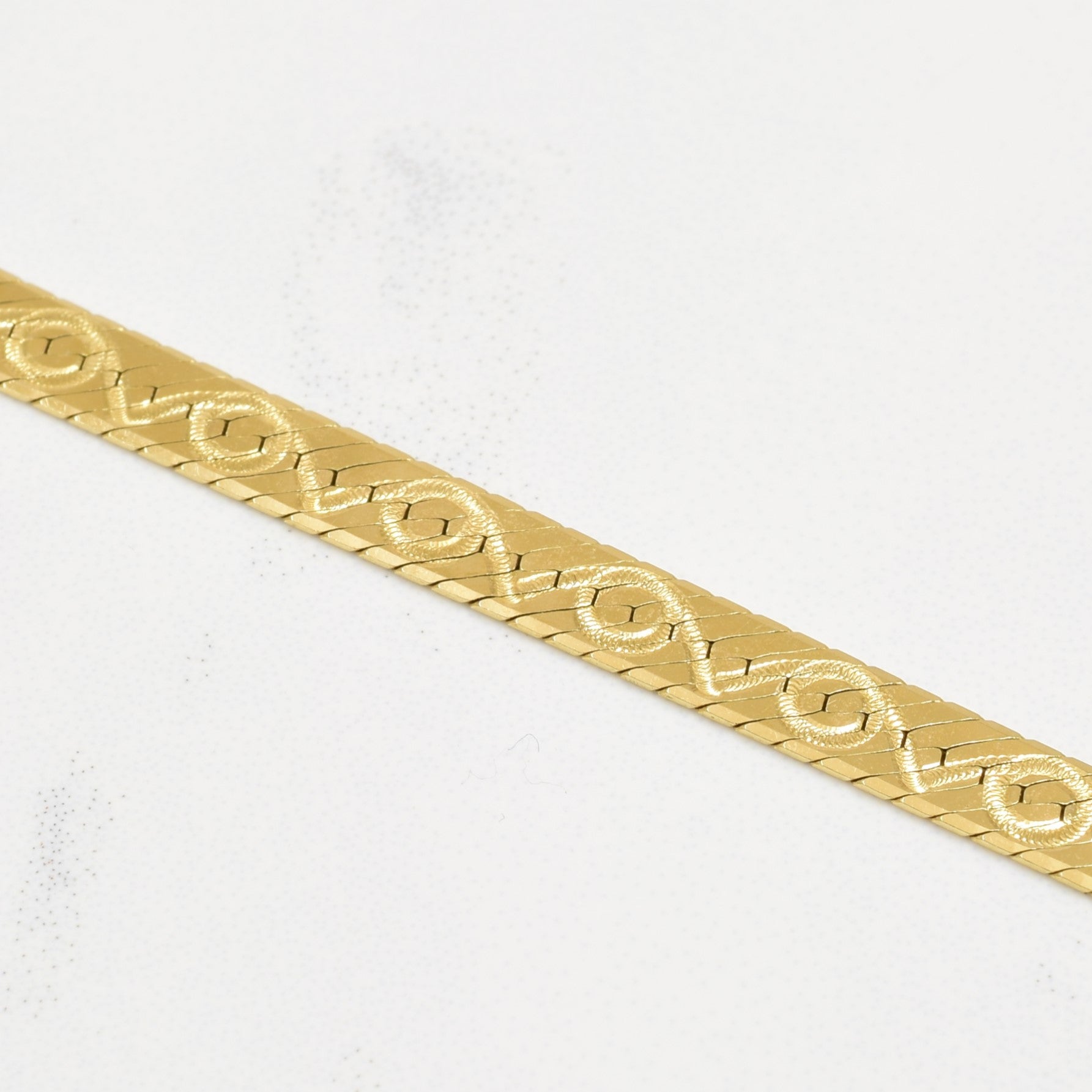 14k Yellow Gold Decorated Herringbone Chain | 17" |