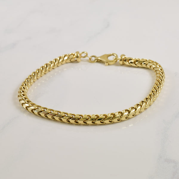 14k Yellow Gold Foxtail Chain Bracelet | 7.25
