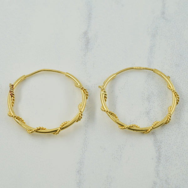 10k Yellow Gold Hoop Earrings |