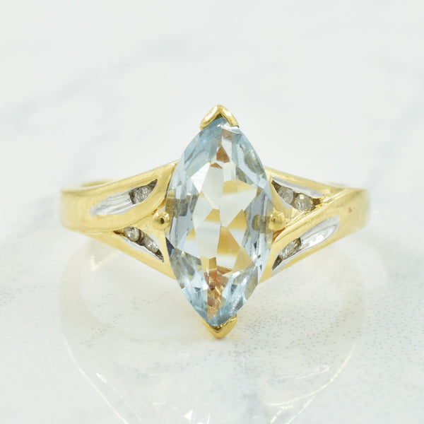 Blue Topaz & Diamond Ring | 2.10ct, 0.05ctw | SZ 6.5 |