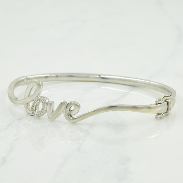 Pure Silver Diamond 'Love' Bracelet | 0.06ctw | 7.5