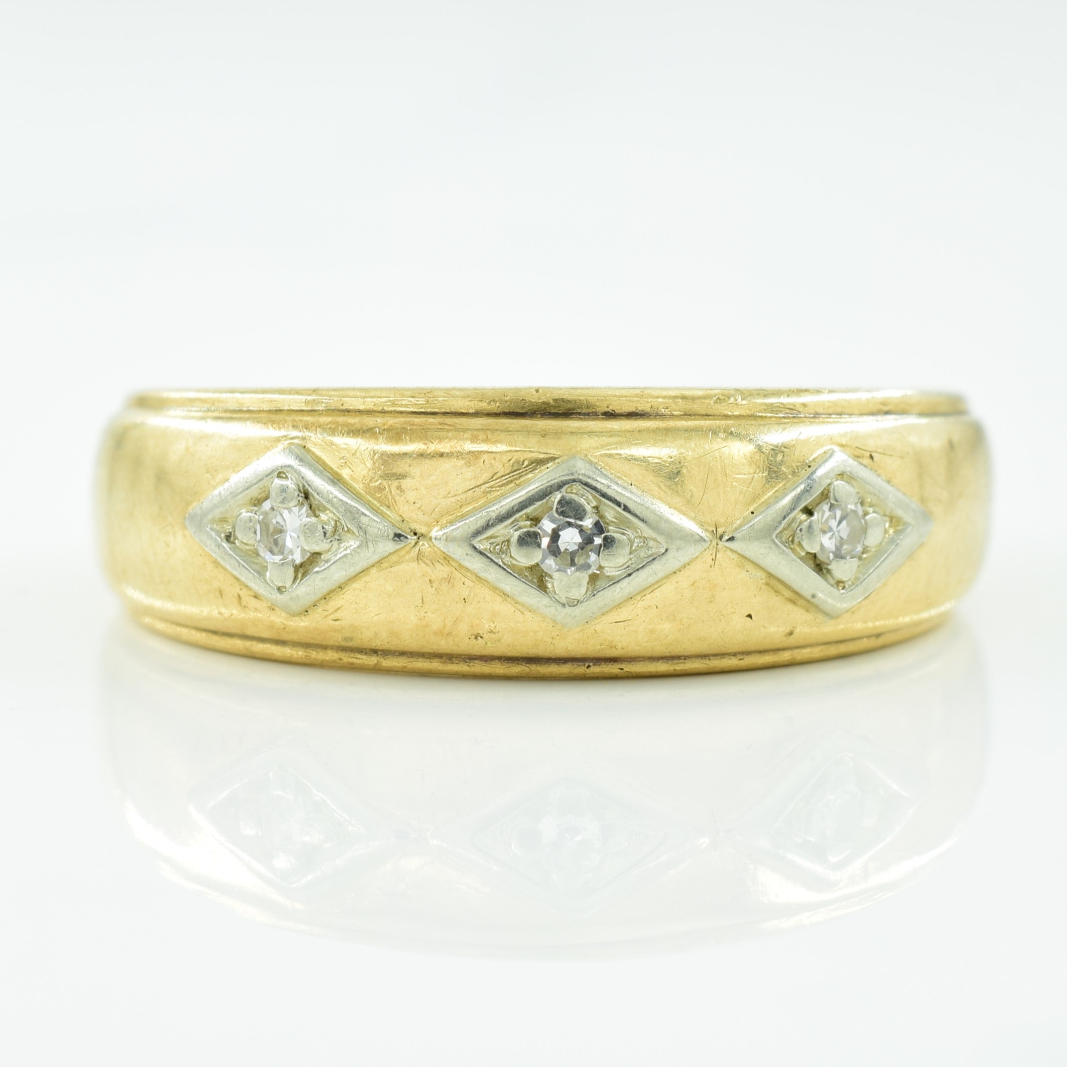 Three Stone Diamond Ring | 0.06ctw | SZ 8.75 |