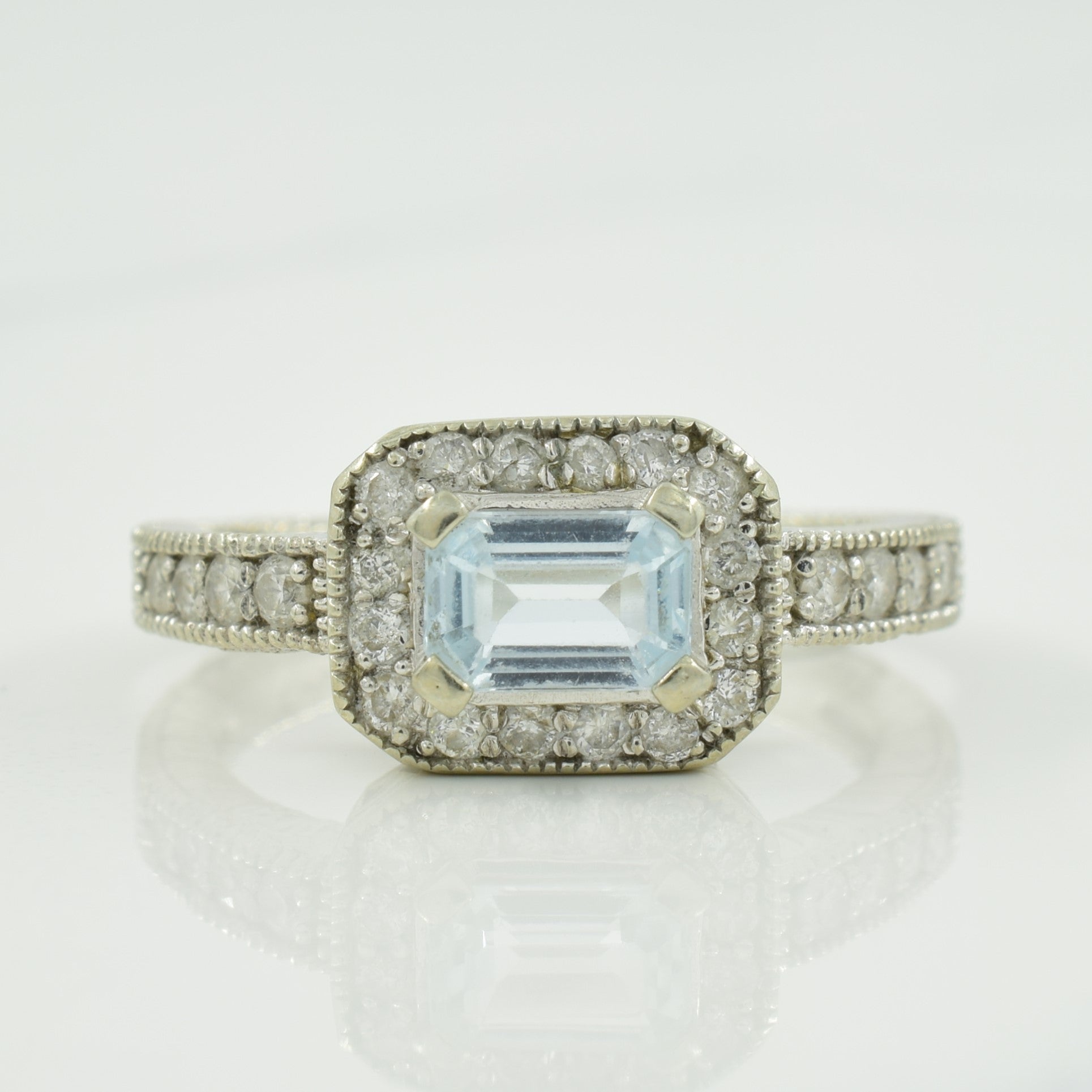 Blue Topaz & Diamond Ring | 0.60ct, 0.28ctw | SZ 6.75 |