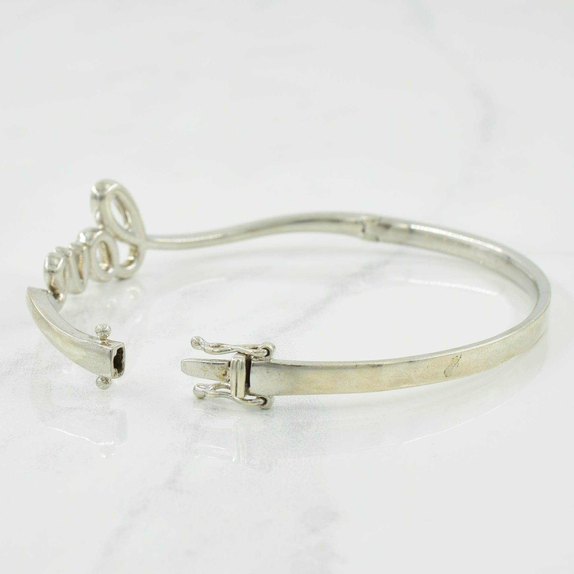 Pure Silver Diamond 'Love' Bracelet | 0.06ctw | 7.5