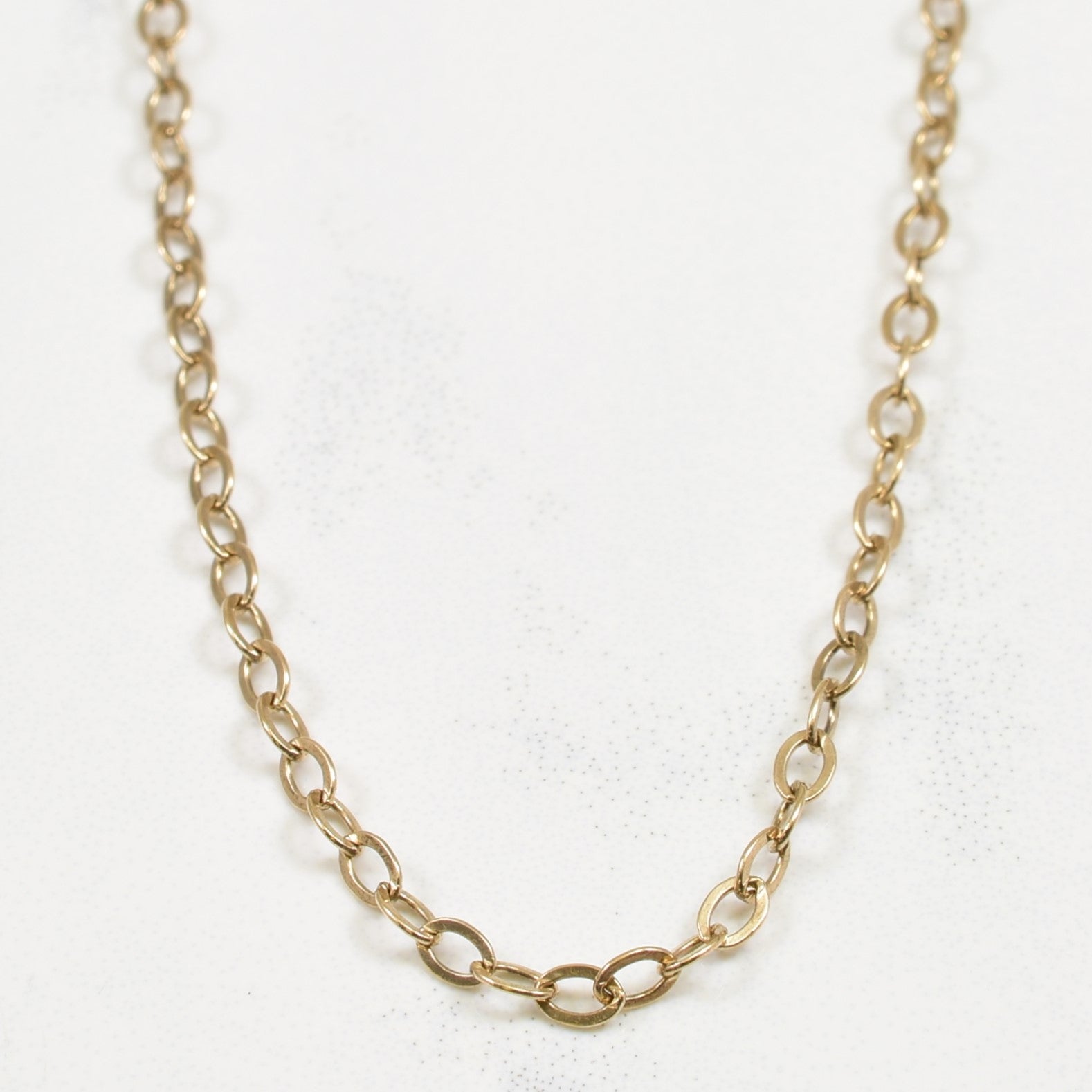 10k Yellow Gold Flat Link Cable Chain | 20" |