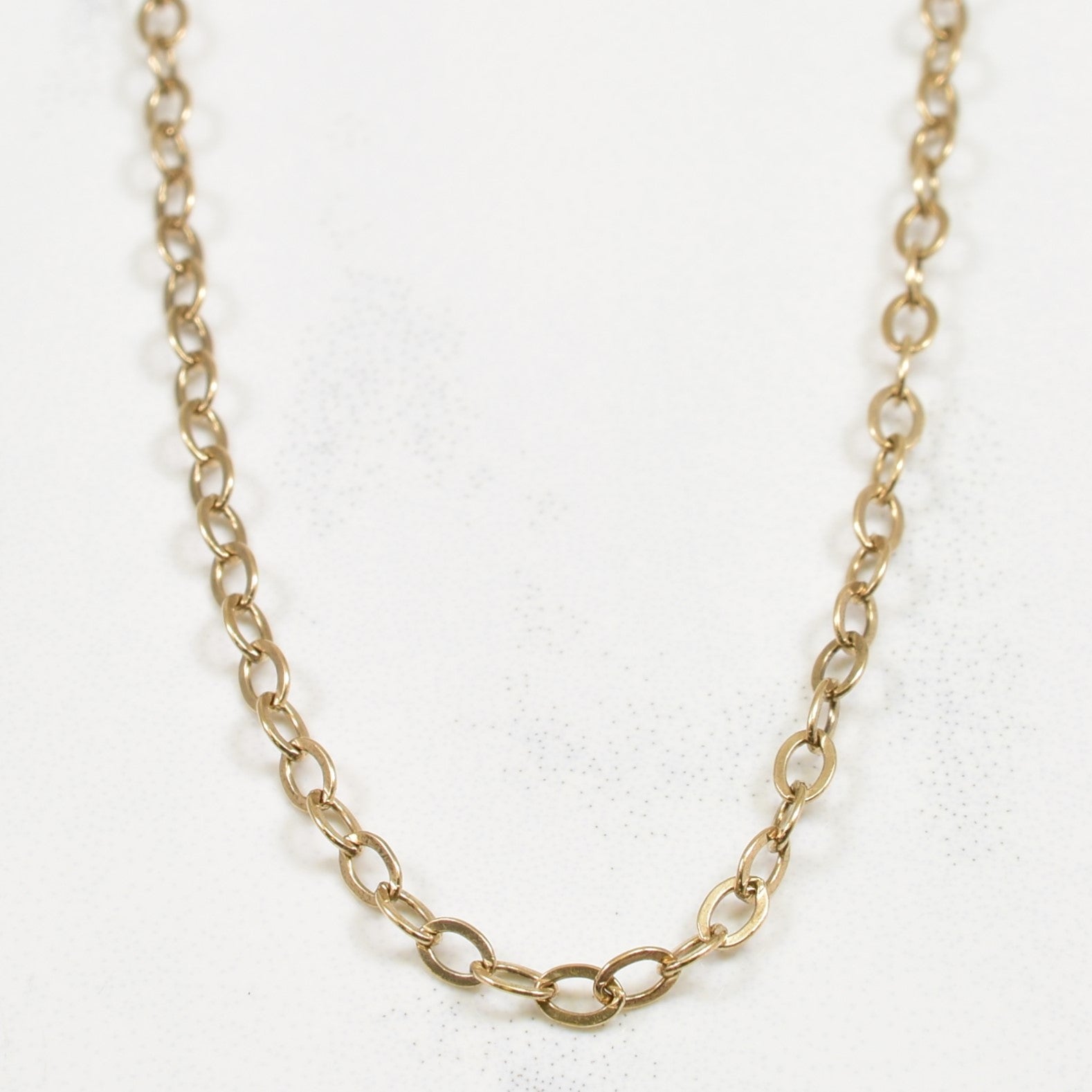 10k Yellow Gold Flat Link Cable Chain | 20