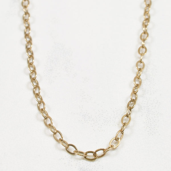 10k Yellow Gold Flat Link Cable Chain | 20