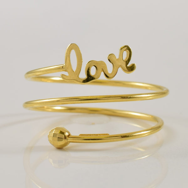 18k Yellow Gold 'Love' Ring | SZ 7.25 |